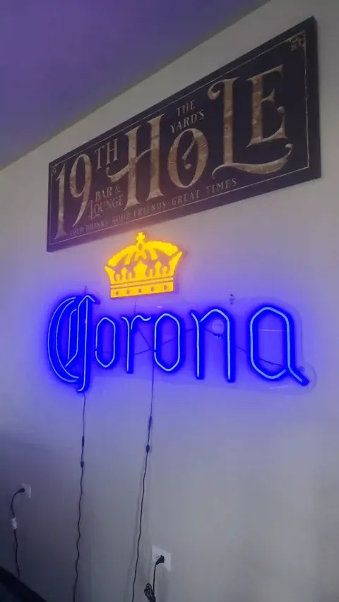 The 19th Hole sign inside the bar and lounge