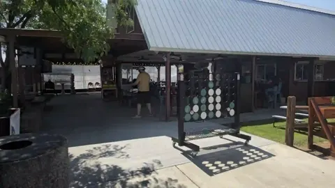 Covered concession seating area