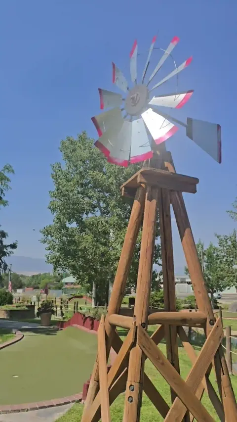 Windmill obstacle on the mini golf course